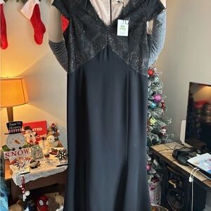 Calvin Klein Black Lace Dress with Sequin Accents